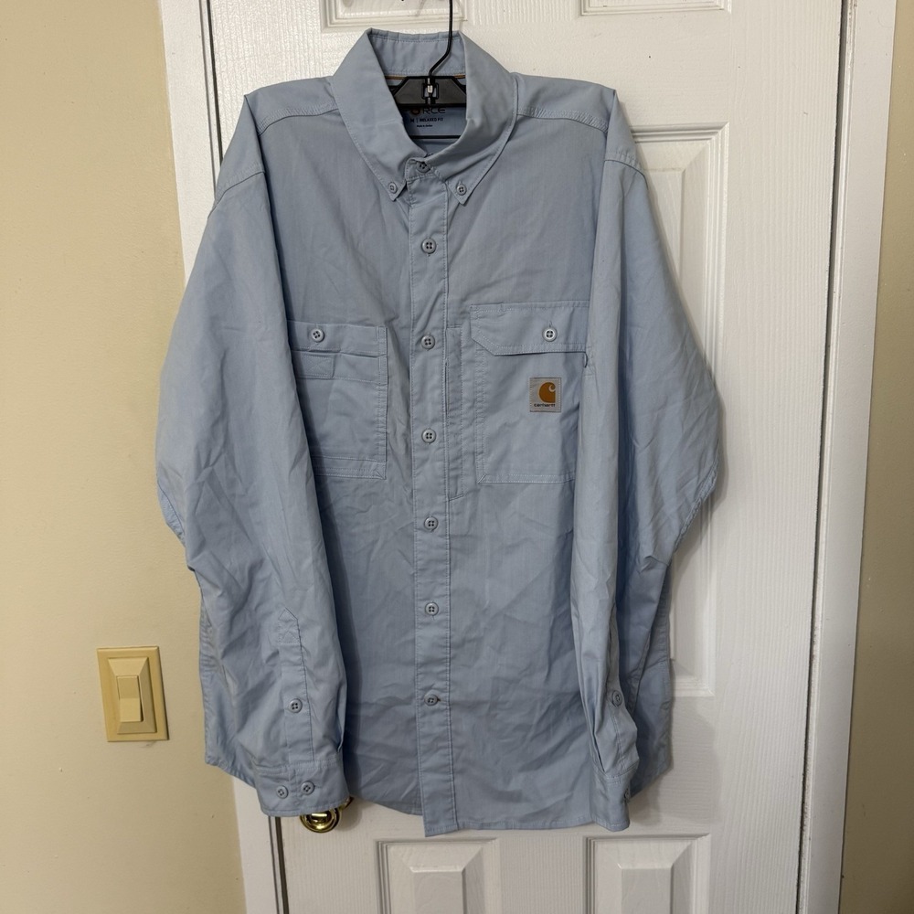 NWOT Carhartt Force Men's Relaxed Fit Long-Sleeve Button Down Shirt Size Medium